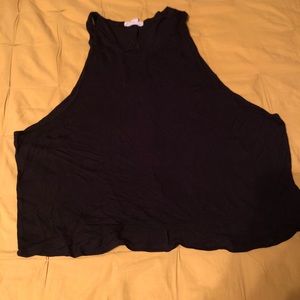 Black crop top running tank